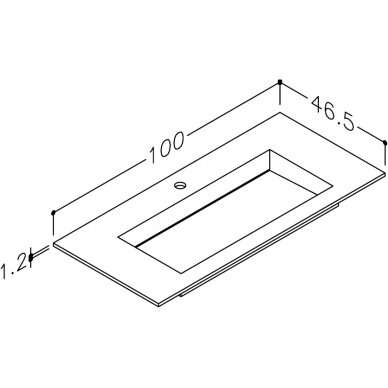 Kamė baldinis praustuvas CORIAN 100 2