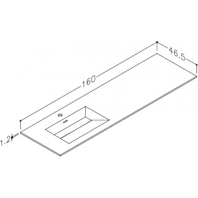 Kamė baldinis praustuvas CORIAN 160-L 2