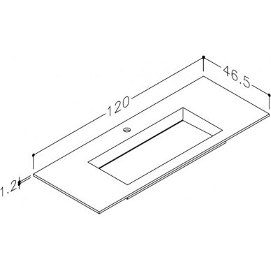 Kamė baldinis praustuvas CORIAN 120 2