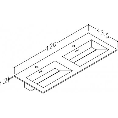 Kamė baldinis praustuvas CORIAN 120-D 2