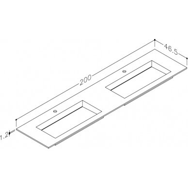 Kamė baldinis praustuvas CORIAN 200-D 2