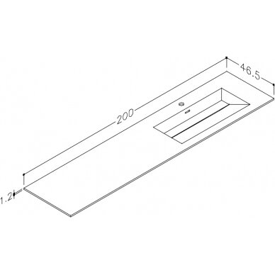 Kamė baldinis praustuvas CORIAN 200-R 2