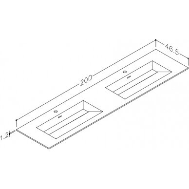 Kamė baldinis praustuvas CORIAN 200-D 2