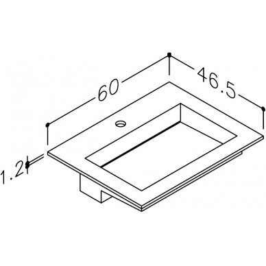 Kamė baldinis praustuvas CORIAN 60 2