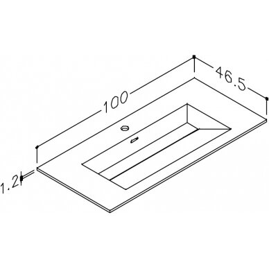 Kamė baldinis praustuvas CORIAN 100 2