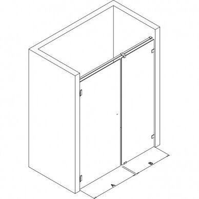 Kamė dušo durys su sienele 350-1900mm Modelis 3 4