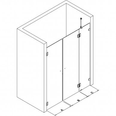 Kamė dušo durys su sienele 750-2300mm Modelis 5 4