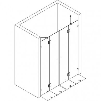 Kamė dušo durys su sienele 1100-2900mm Modelis 7 4