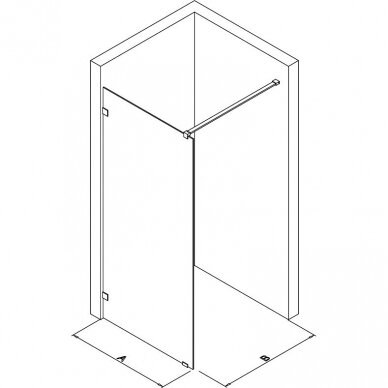 Kamė dušo sienelė 150-1200mm Modelis 14 4