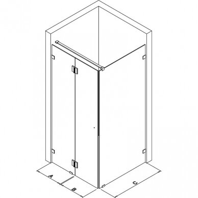 Kamė dušo kabina 150-1400mm Modelis 11 4