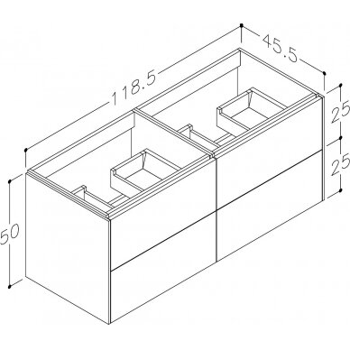 Kamė spintelė po praustuvu D-LINE 120 3