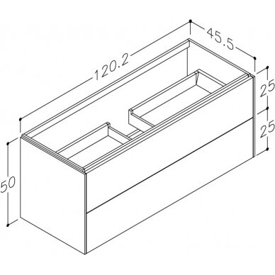 Kamė spintelė po praustuvu D-LINE 120 3