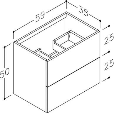 Kamė spintelė po praustuvu DUET 60 3