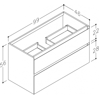 Kamė spintelė po praustuvu LOFT 100 2