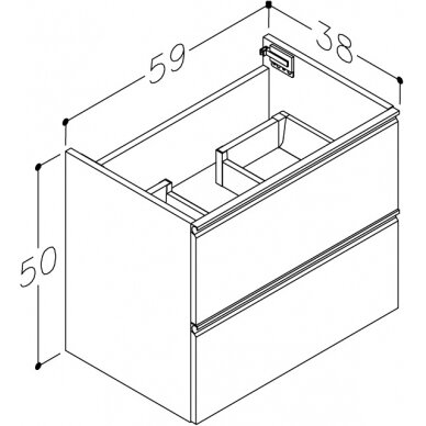 Kamė spintelė po praustuvu MATCH 60 2