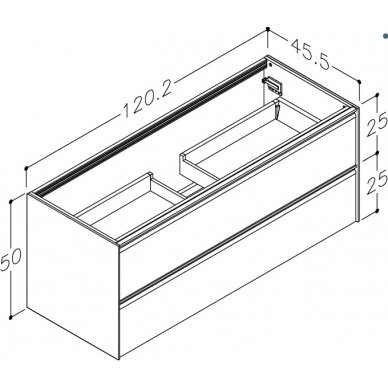 Kamė spintelė po praustuvu MOON 120 2