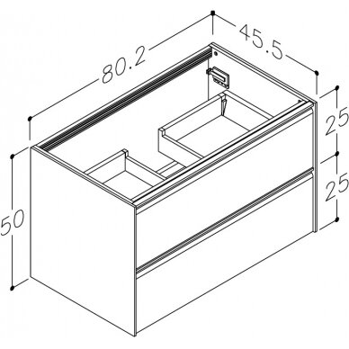 Kamė spintelė po praustuvu MOON 80 2