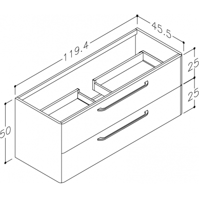 Kamė spintelė po praustuvu SOFT 120 3