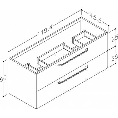 Kamė spintelė po praustuvu SOFT 120 3