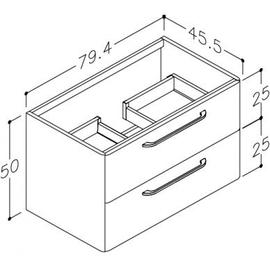 Kamė spintelė po praustuvu SOFT 80 3