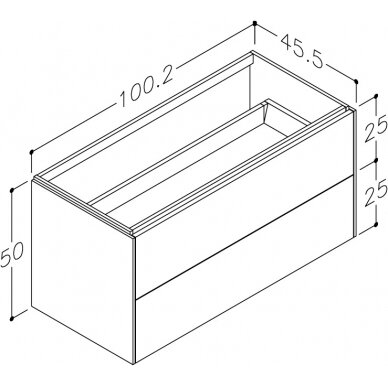 Kamė spintelė po stalviršiu D-LINE 100 3