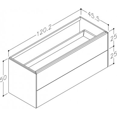 Kamė spintelė po stalviršiu D-LINE 120 3