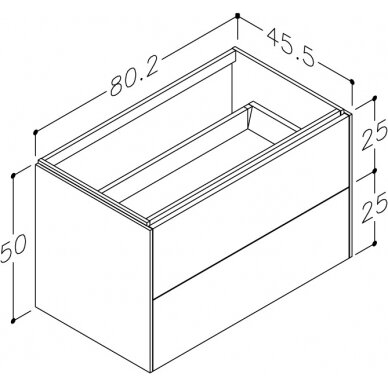 Kamė spintelė po stalvišiu D-LINE 80 3