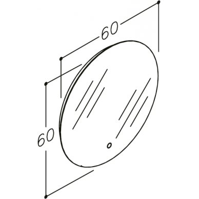 Kamė veidrodis su šviestuvu ROUND 60 2