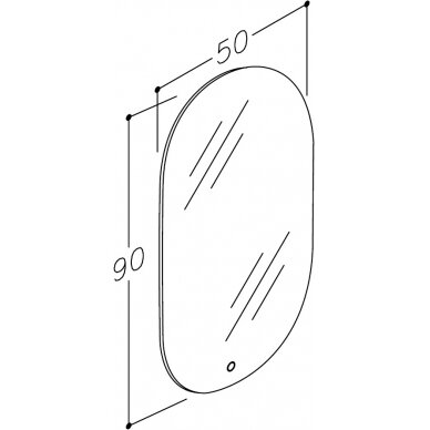 Kamė veidrodis su šviestuvu OVAL 2