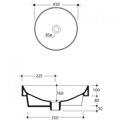 Kerasan baldinis praustuvas Cento Ø450 3557 2