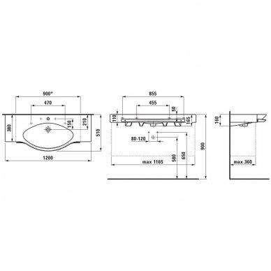 Laufen baldinis praustuvas 1200x510 Palace 812704 2