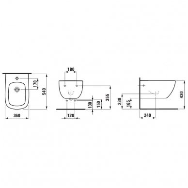 Laufen pakabinama bidė Palomba 830801 2