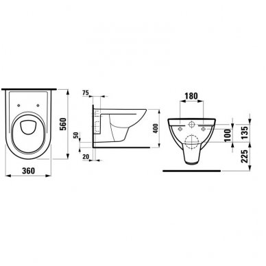 Laufen pakabinamas unitazas Pro 820950 2