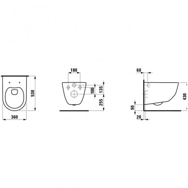 Laufen pakabinamas WC Pro New (Rimless) 820966 5