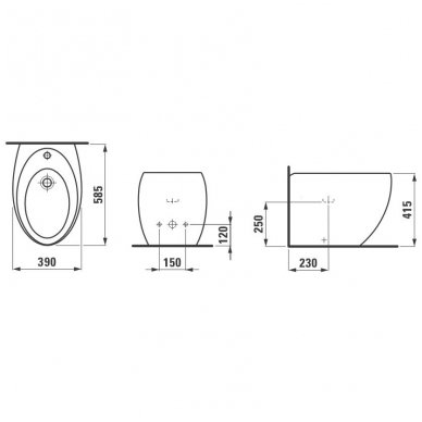 Laufen pastatoma bidė IL Bagno Alessi One 832971 2