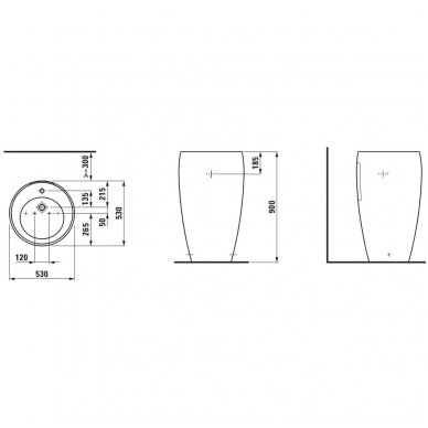 Laufen praustuvas 530x530 IL Bagno Alessi One 811972 2