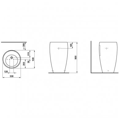 Laufen praustuvas 530x530 IL Bagno Alessi One 811972 2