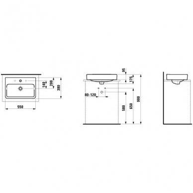 Laufen praustuvas-dubuo 550x380 Pro S 812952 4