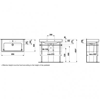 Laufen praustuvas 850x460 Pro S 813965 6