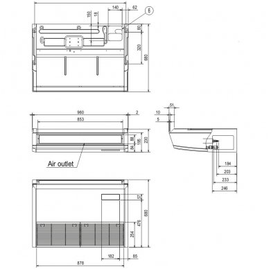 Mitsubishi Electric konsolinis šilumos siurblio oro kondicionieriaus vidaus blokas PCA-M50KA 2