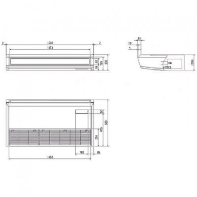 Mitsubishi Electric konsolinis šilumos siurblio oro kondicionieriaus vidaus blokas PCA-M60KA 2