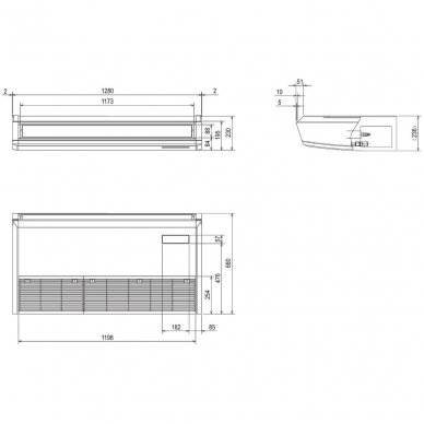 Mitsubishi Electric konsolinis šilumos siurblio oro kondicionieriaus vidaus blokas PCA-M71KA 2