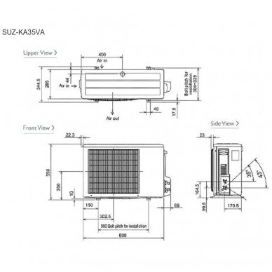 Mitsubishi Electric šilumos siurblys oro kondicionierius SLZ-M35FA / SUZ-M35VA 3