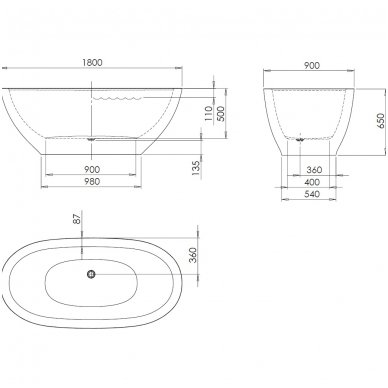 PAA vonia 1800x900 Dolce (Silkstone) 3