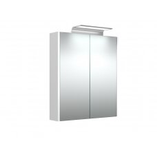 Raguvos baldai vonios spintelė su veidrodžiu ir šviestuvu SERENA WAVE 60