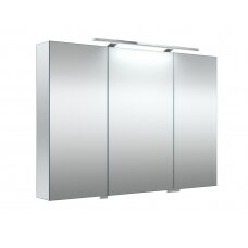 Raguvos baldai vonios spintelė su veidrodžiu ir šviestuvu GRAND 100