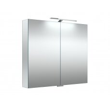 Raguvos baldai vonios spintelė su veidrodžiu ir šviestuvu GRAND 80