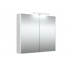 Raguvos baldai vonios spintelė su veidrodžiu ir šviestuvu SCANDIC GARDA 78