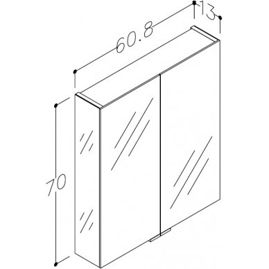 Raguvos baldai veidrodinė spintelė 60 2