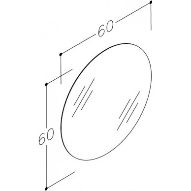 Raguvos baldai veidrodis ECO ROUND 60 2